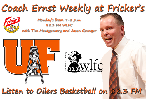 Catch Coach Ernst Weekly, Live from Fricker's on Monday's