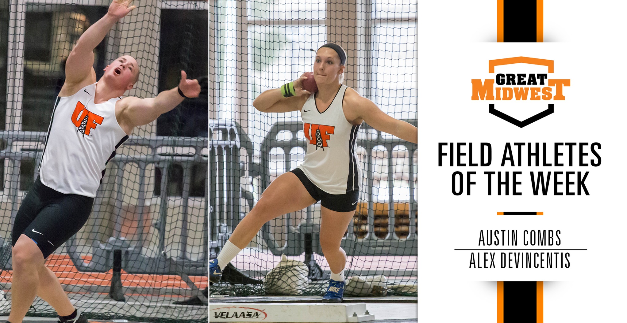 Combs/DeVincentis Earn G-MAC Field Athlete of the Week