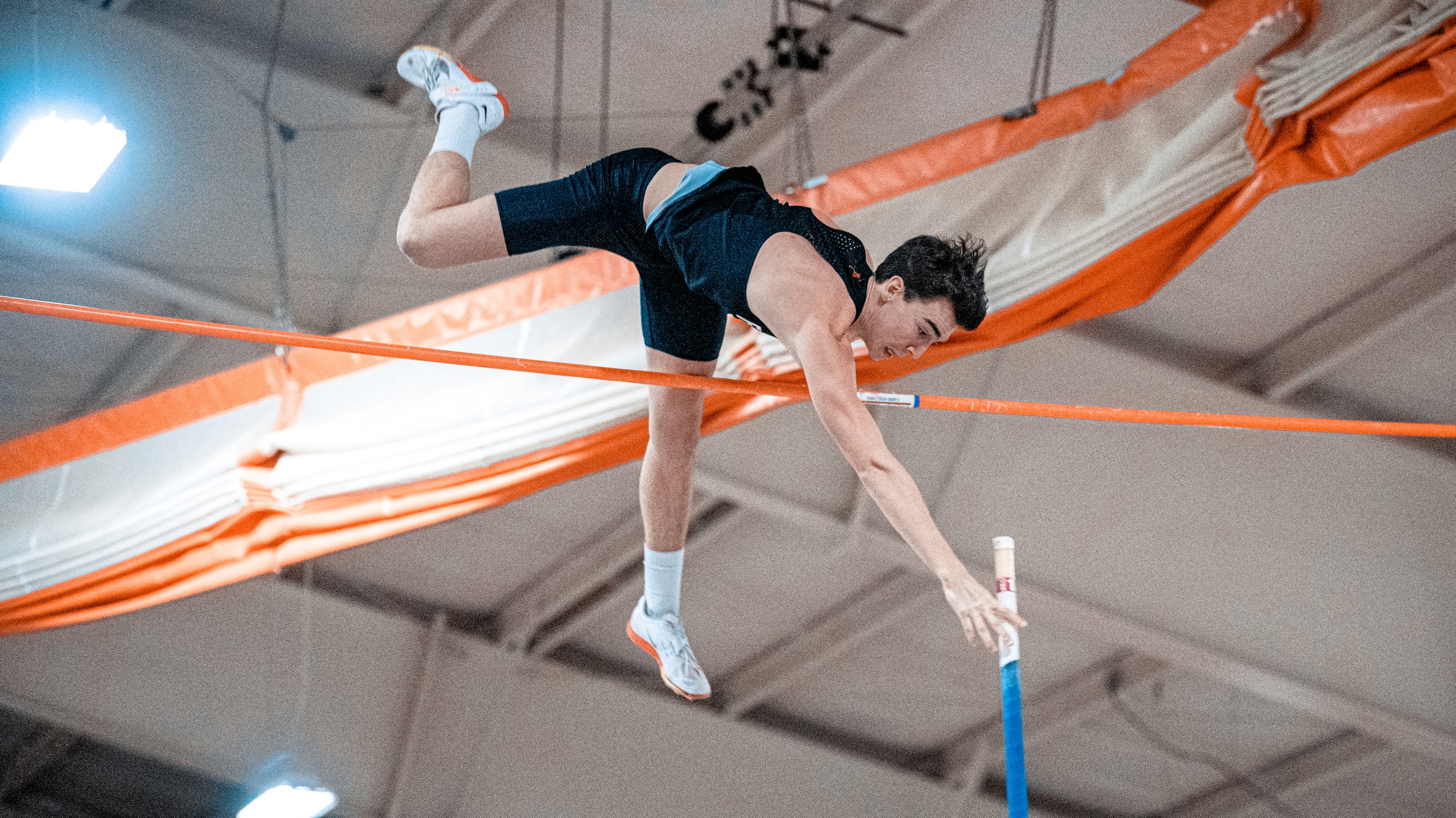 Pole Vaulter, Jacob Michael in the air