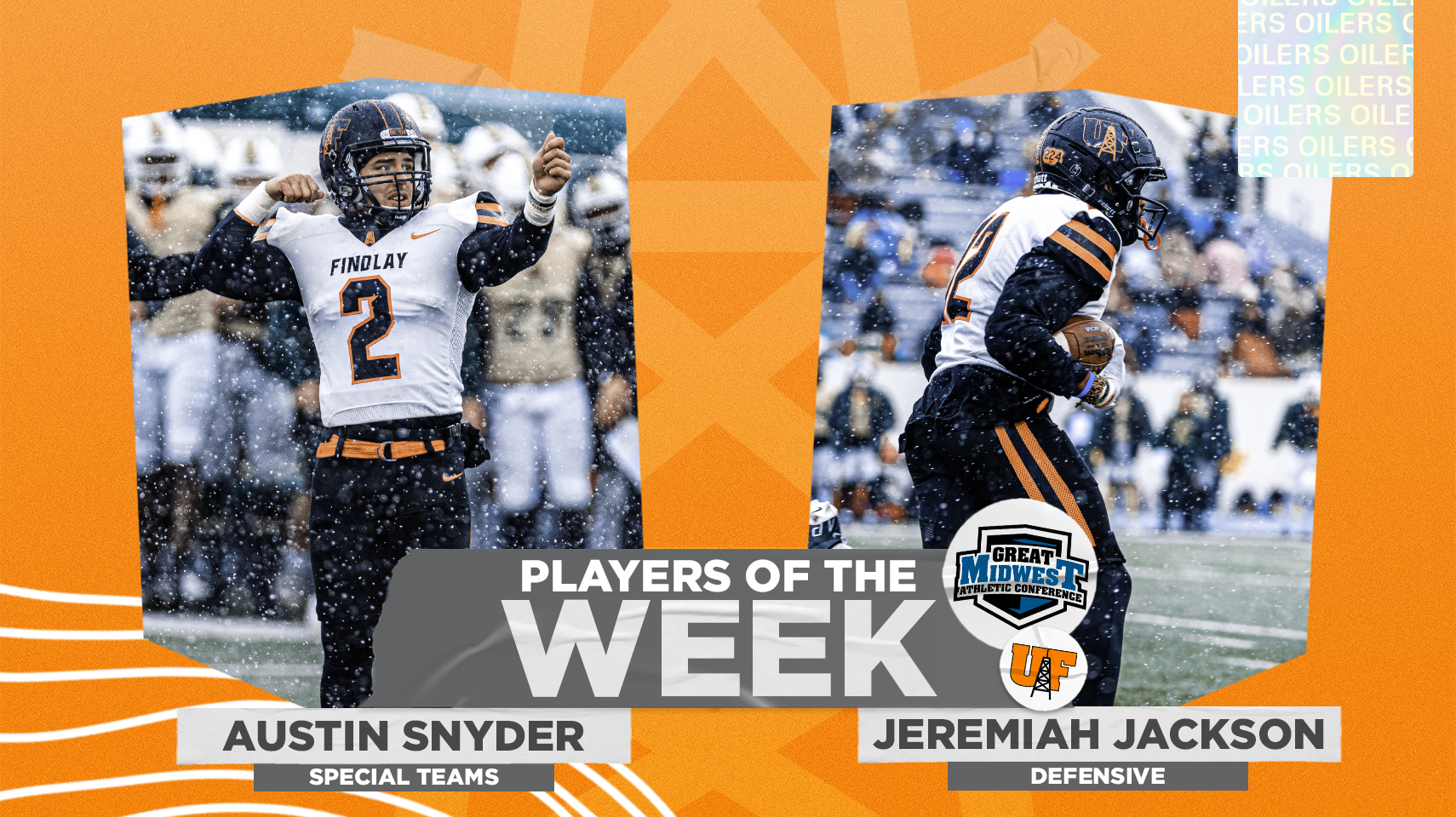 Two players on Player of the Week graphic