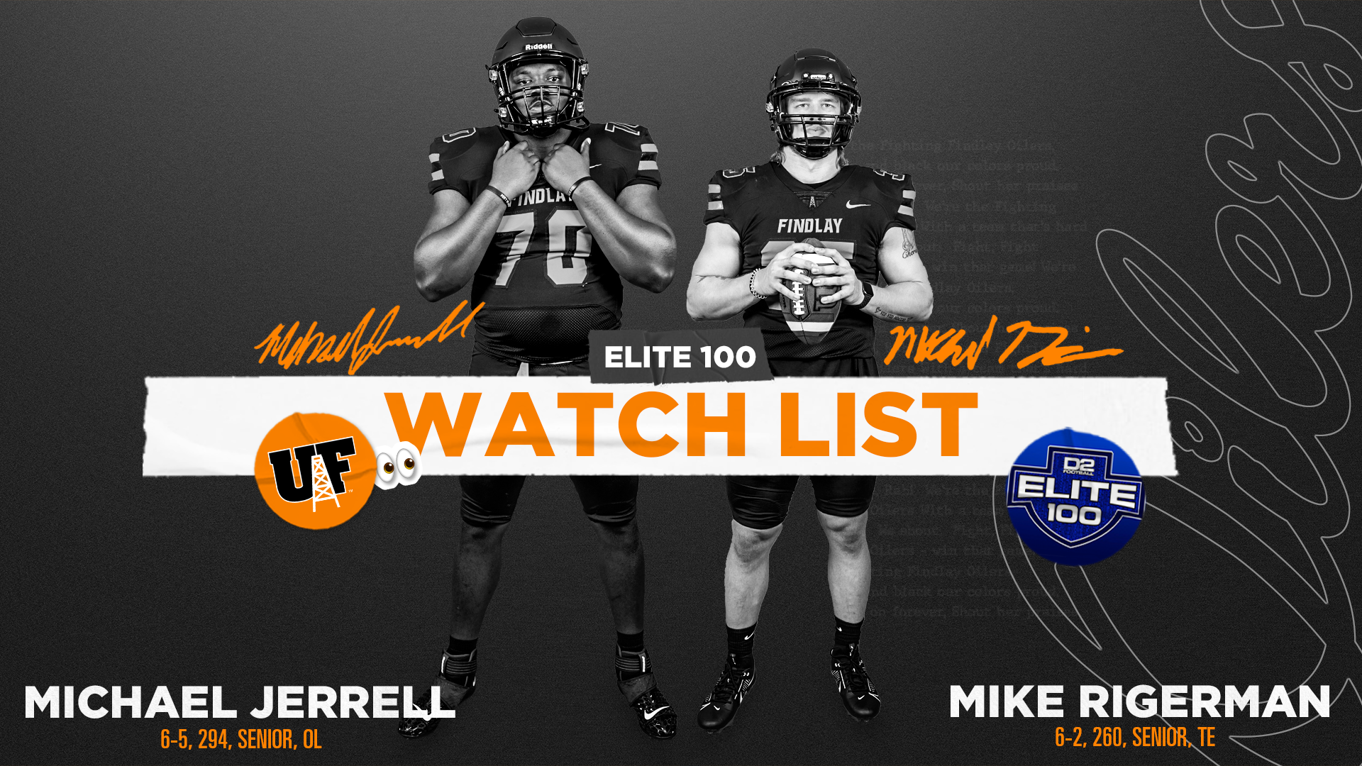 Jerrell and Rigerman Named to D2Football.com Elite 100 Watch List