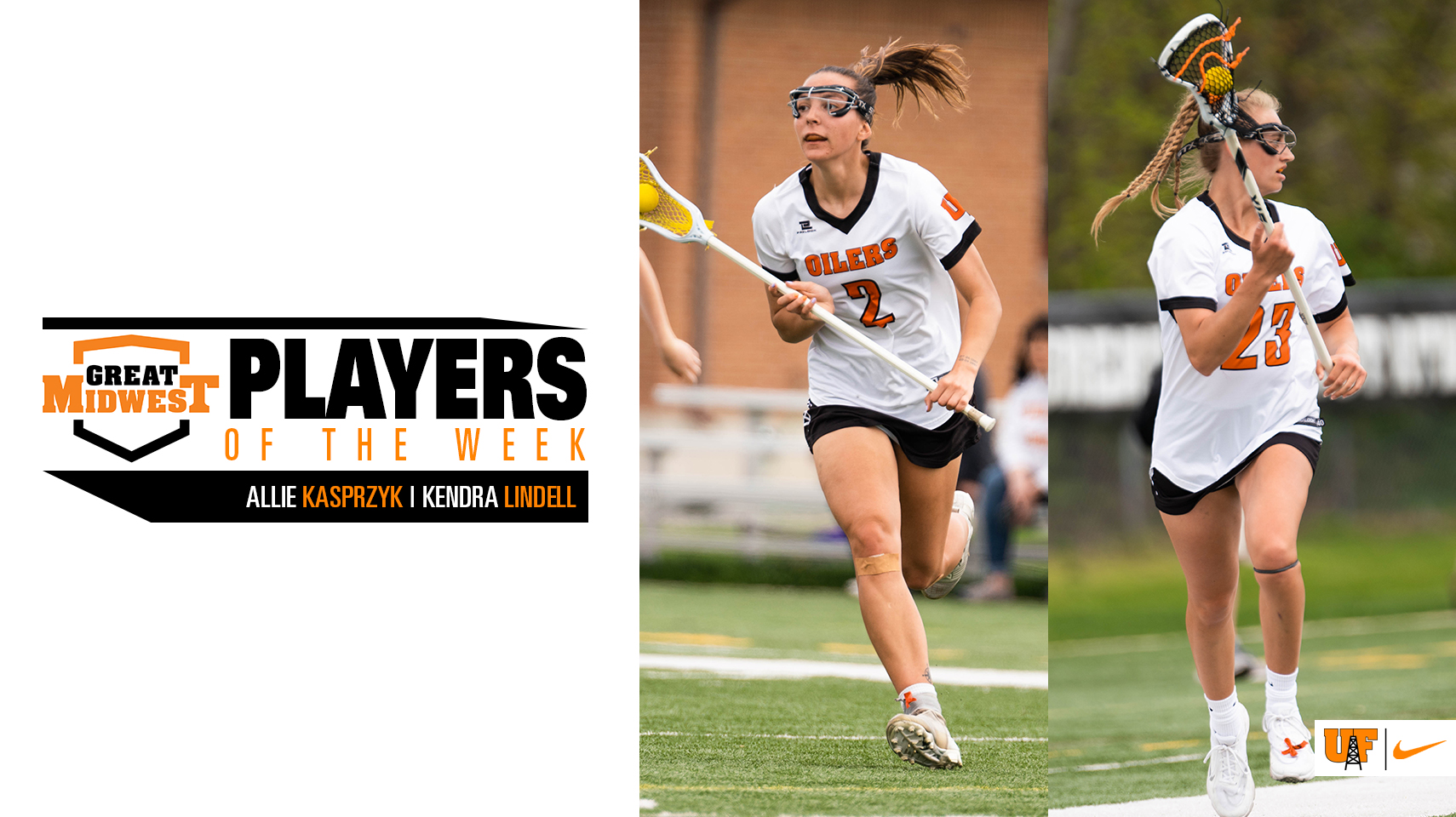 Seniors Allie Kasprzyk and Kendra Lindell voted Player of the Week