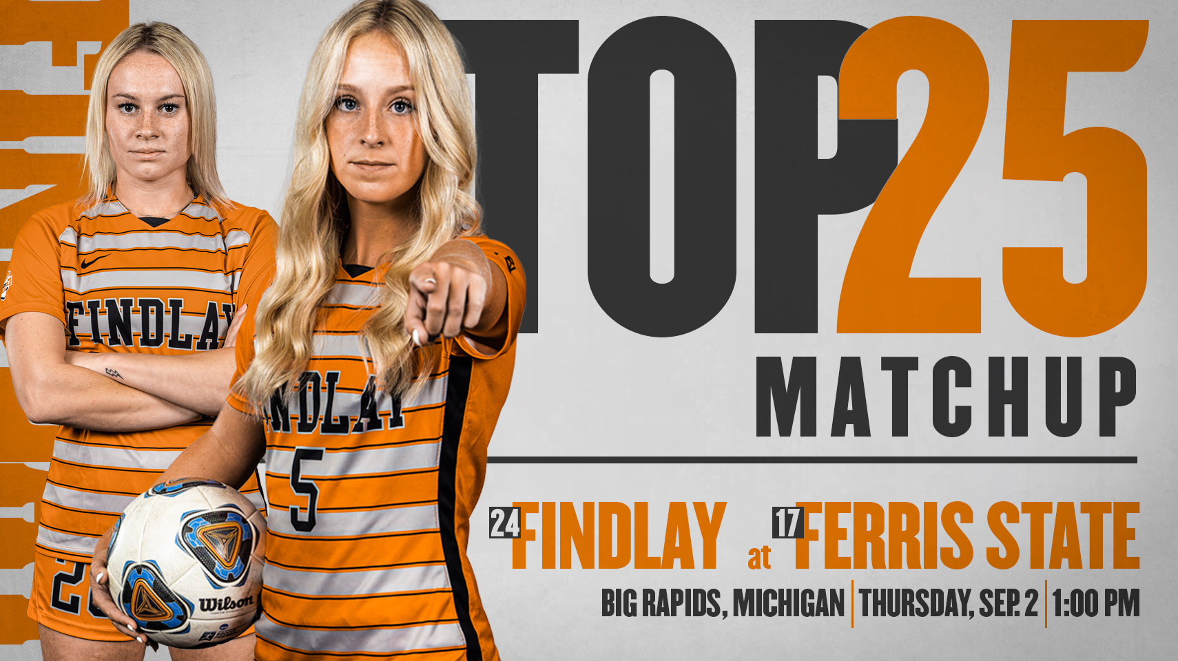 Findlay Heads to Ferris St. for Top-25 Matchup to Open Season